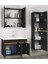 3s-Siyah 80+35 cm Mdf-Aynalı Seramik Lavabolu Ayna Dolaplı Banyo Dolabı Takımı 2