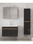 3s-Siyah 80+35 cm Mdf-Aynalı Seramik Lavabolu Ayna Dolaplı Banyo Dolabı Takımı 3