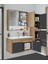 Serena Ea 80 cm Seramik Lavabolu Banyo Dolabı Seti, Boy Dolaplı, Mdf, 80+35 Cm-Saf-Ant 2
