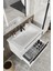 Banyo Kadife Beyaz Parlak High Gloss Demonte 80 cm Banyo Dolabı Ledli Aynalı Üst Dolap ve Boy Dolabı 3