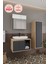 Lale 70 cm Set %100 Mdf Lavabolu Banyo Dolabı + Aynalı Dolap + Boy Dolabı 1