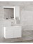 Estella-Oa Beyaz 80 cm Mdf-Ayna Dolaplı-Seramik Lavabolu Banyo Dolabı Takımı 1