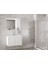 Estella-Oa Beyaz 80 cm Mdf-Ayna Dolaplı-Seramik Lavabolu Banyo Dolabı Takımı 4