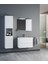 Düden 80 cm Mdf Çekmeceli Beyaz Banyo Dolabı Takımı ve Boy Dolabı 1