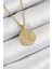 Zirkon Taşlı Madalyon Model Gold Renk Kadın Kolye - EBJ250711W36534 1