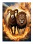 Koç ve Aslan Burcu Art Mdf Poster 35CM X50CM 35X50 cm 1