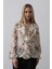 Volanlı Çiçek Desen Şifon Gömlek - Krem 2