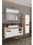 Lale Beyaz 100 cm %100 Mdf Lavabolu Banyo Dolabı + Aynalı Dolap + Boy Dolabı 3