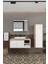 Lale Beyaz 100 cm %100 Mdf Lavabolu Banyo Dolabı + Aynalı Dolap + Boy Dolabı 5