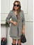 Kadın Kazayağı Desen Vatka Detay Kaban ve Yüksek Bel Etek Ikili Takım 10