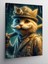 Kanvas Tablo Bıyıklı Madenci Kedi 70X100 cm 1