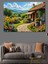 Kır Çiçekli Bahçe Manzarası Dekoratif Kanvas - Mdf Ahşap Tablo 70X100 cm 5