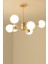 Rita Modern Gold Kaplama Beyaz Globe Camlı Altılı Avize 1