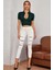 Özel Kadın Yeşil Yarım Fermuarlı ve Kısa Kollu Crop Top Bluz Fırsat!!! 4