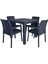 Atlanta Starlux 80X80 Camsız Masa ve 4 Adet Napoli Rattan Metal Ayak Sandalye Seti (Antrasit) 1