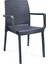 Atlanta Starlux 80X80 Camsız Masa ve 4 Adet Napoli Rattan Metal Ayak Sandalye Seti (Antrasit) 2