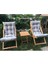 Ahşap Katlanabilir Taşınır Puf Minderli Şezlong Balkon Sandalyesi Takımı 3 Lü Set Gri 3