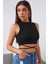 Özel Kadın Siyah Çapraz Bağlamalı Crop Top Büstiyer Fırsat!!! 3