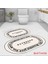 Bathroom Yazılı Banyo Paspası, Krem Renk Paspas, Oval Paspas, Kaymaz Taban,2'li Klozet Takımı 4