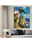 Tepedeki Ev Yağlı Boya Dokulu Tablo Gold Çerçeve 50X70 cm 1
