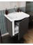 Kemer 60 Cm, Lavabolu, Aynalı, Banyo Dolabı, Mat Antrasit, Lavabo Dahil 2