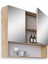 Batum 80 cm Mdf Banyo Aynalı Üst Dolap Atlantik Çam 2