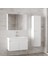 Estella-Ea Beyaz 80 cm +35 cm Mdf-Aynalı Boy Dolaplı-Seramik Lavabolu Banyo Dolabı 1