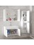 Estella-Ea Beyaz 80 cm +35 cm Mdf-Aynalı Boy Dolaplı-Seramik Lavabolu Banyo Dolabı 2