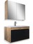 Mersin 65 cm Mdf Banyo Dolabı Seti Atlantik Çam - Siyah 1