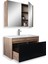 Mersin 65 cm Mdf Banyo Dolabı Seti Atlantik Çam - Siyah 2