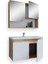 Napoli 80 cm Mdf Banyo Dolabı Seti Atlantik Çam - Beyaz 2