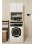 Çamaşır Makinesi Dolabı Hayzum 180*066*55 Banyo Kiler Dolabı Beyaz 3