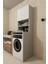 Çamaşır Makinesi Dolabı Hayzum 180*066*55 Banyo Kiler Dolabı Beyaz 4