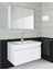 Beyaz 80 cm Seramik Lavabolu, Ayna Dolaplı Banyo Dolabı Takımı-Mdf 2