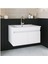 Beyaz 80 cm Seramik Lavabolu, Ayna Dolaplı Banyo Dolabı Takımı-Mdf 4