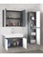 Estella-Ea 65 cm + 35 cm Mdf-Ayna Dolaplı, Seramik Lavabolu Banyo Dolabı Takımı 2
