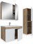 Tokyo 65 cm Mdf Banyo Dolabı Seti + Boy Dolabı Beyaz - Meşe 2