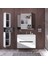 Home Madrid 65 cm Mdf Banyo Dolabı Seti ve Boy Dolabı Beyaz 3