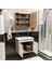 Panjur Kapaklı | Aynalı | Lavabolu | Askılı | Banyo Lavabo Dolabı Seti | Luxe | Ahşap - Beyaz Sepet - Beyaz 5