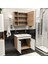 Panjur Kapaklı | Aynalı | Lavabolu | Askılı | Banyo Lavabo Dolabı Seti | Luxe | Ahşap - Beyaz Sepet - Beyaz 6