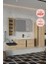 Banyo Zakkum Demonte 120 cm Banyo Dolabı Aynalı Üst Dolap Boy Dolabı ve Rafı 1