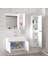 Estella-Oa Beyaz 65+35 cm Mdf-Seramik Lavabolu Banyo Dolabı Takımı 2