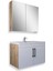 Yalova 80 cm Mdf Banyo Dolabı Seti Beyaz - Meşe 1