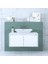 Banos Banyo Ld7 Ayaksız 2 Kapaklı Lavabolu Mat Beyaz Mdf 100 cm Banyo Dolabı 1