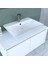 Banos Banyo Ld7 Ayaksız 2 Kapaklı Lavabolu Mat Beyaz Mdf 100 cm Banyo Dolabı 5