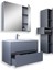 Home Madrid 80 cm Mdf Banyo Dolabı Seti ve Boy Dolabı Sis Gri 2