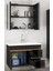 Viosen-Ea Siyah-Gold 80 cm Çekmeceli Mdf-Aynalı Lavabolu Banyo Dolabı Takımı 2