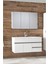 Esen Beyaz 100 cm Lüx Banyo Dolabı Takımı 2