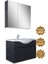 Kahire 80CM Antrasit Mdf Banyo Dolabı Seti Antrasit 1
