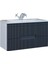 Denko Galata 75 cm Mdf Antrasit Gri Banyo Dolabı Alt Modül ve Seramik Lavabo 1